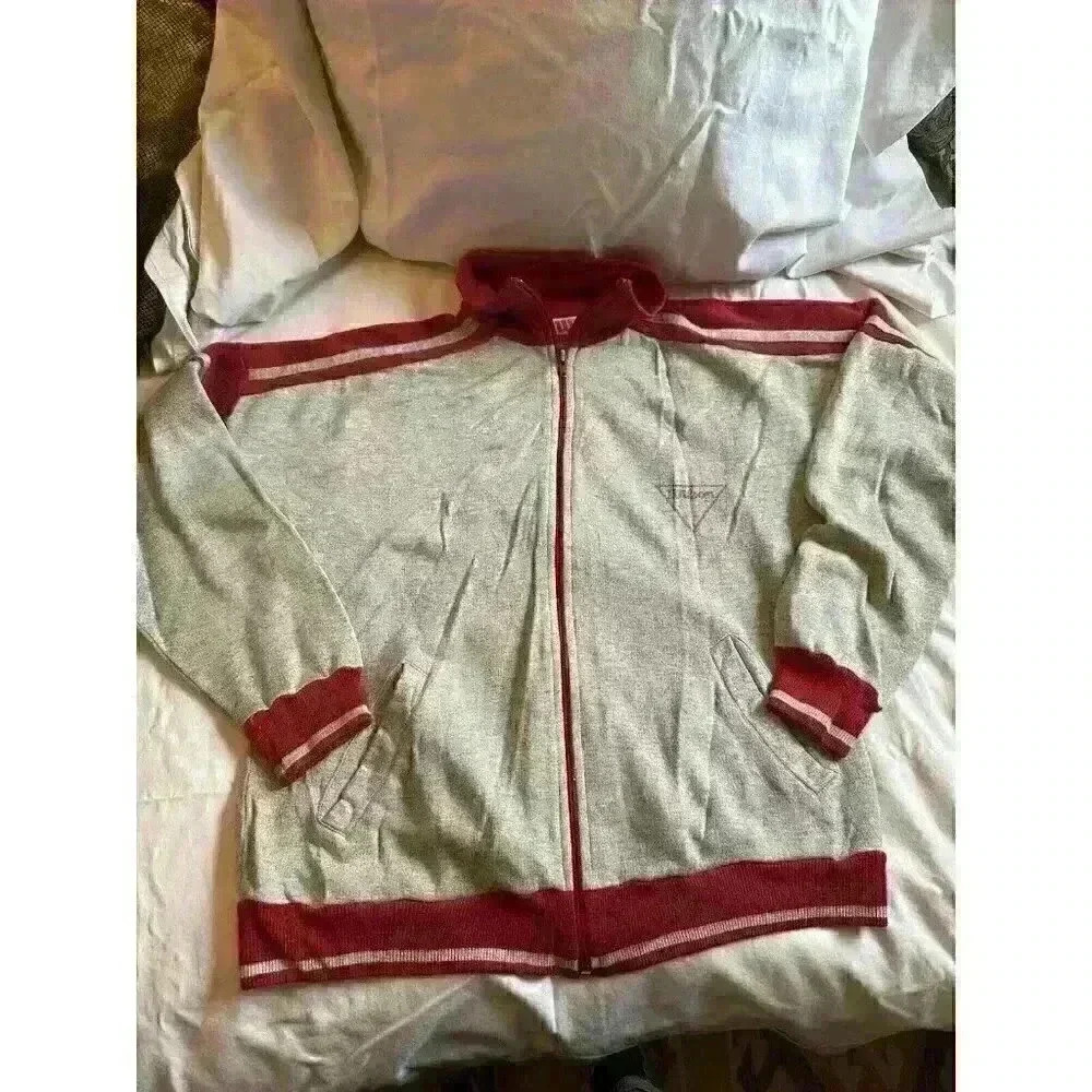 Vintage 80s Wilson Heather Red Stripe AthleticTrack Suit Jacket Mens Medium